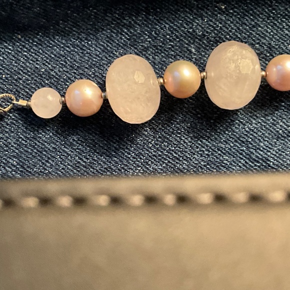 Pearl Rose Quartz Faceted bracelet silver - Picture 5 of 6